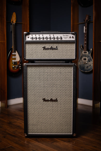 IN-STOCK! - Two-Rock Bloomfield Drive 100/50w Tube Head and Cabinet - Black Bronco Tolex, Large Checked Cloth, White Piping