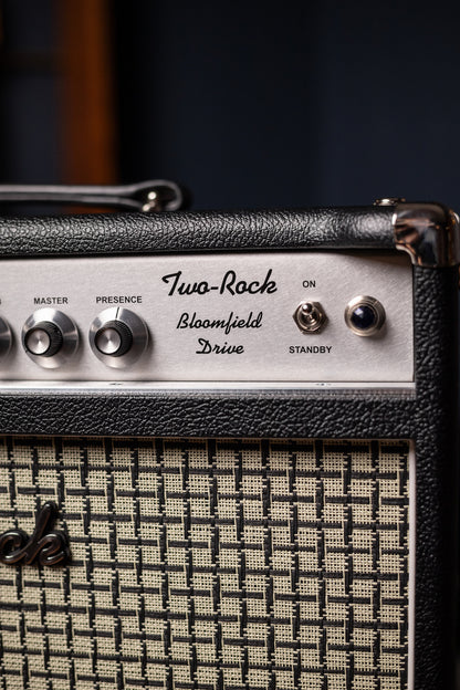 IN-STOCK! - Two-Rock Bloomfield Drive 100/50w Tube Head and Cabinet - Black Bronco Tolex, Large Checked Cloth, White Piping