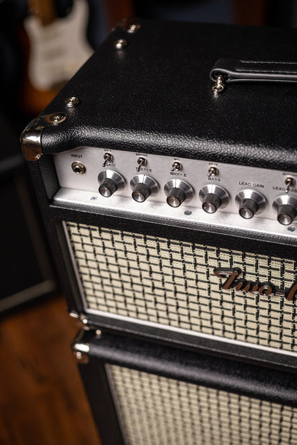IN-STOCK! - Two-Rock Bloomfield Drive 100/50w Tube Head and Cabinet - Black Bronco Tolex, Large Checked Cloth, White Piping