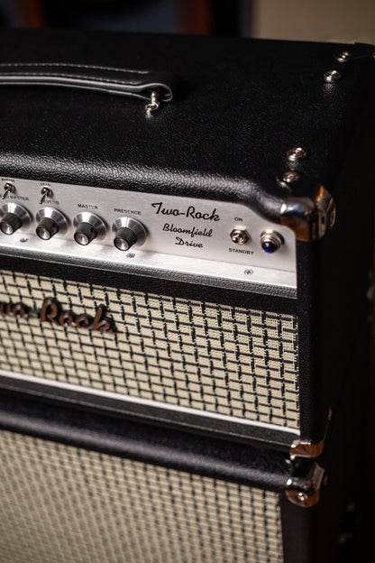 IN-STOCK! - Two-Rock Bloomfield Drive 100/50w Tube Head and Cabinet - Black Bronco Tolex, Large Checked Cloth, White Piping