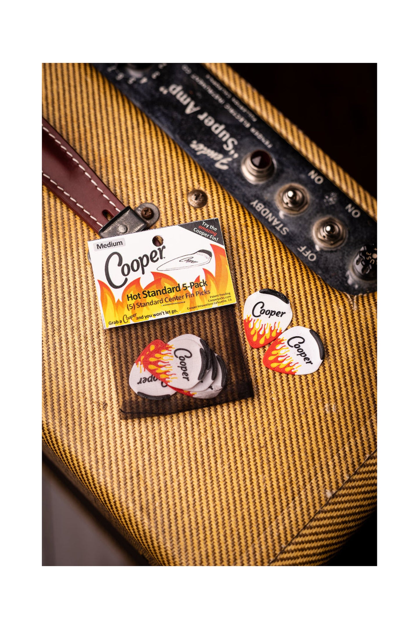 Cooper Guitar Picks - Hot Standard Center Fin Pack of 5