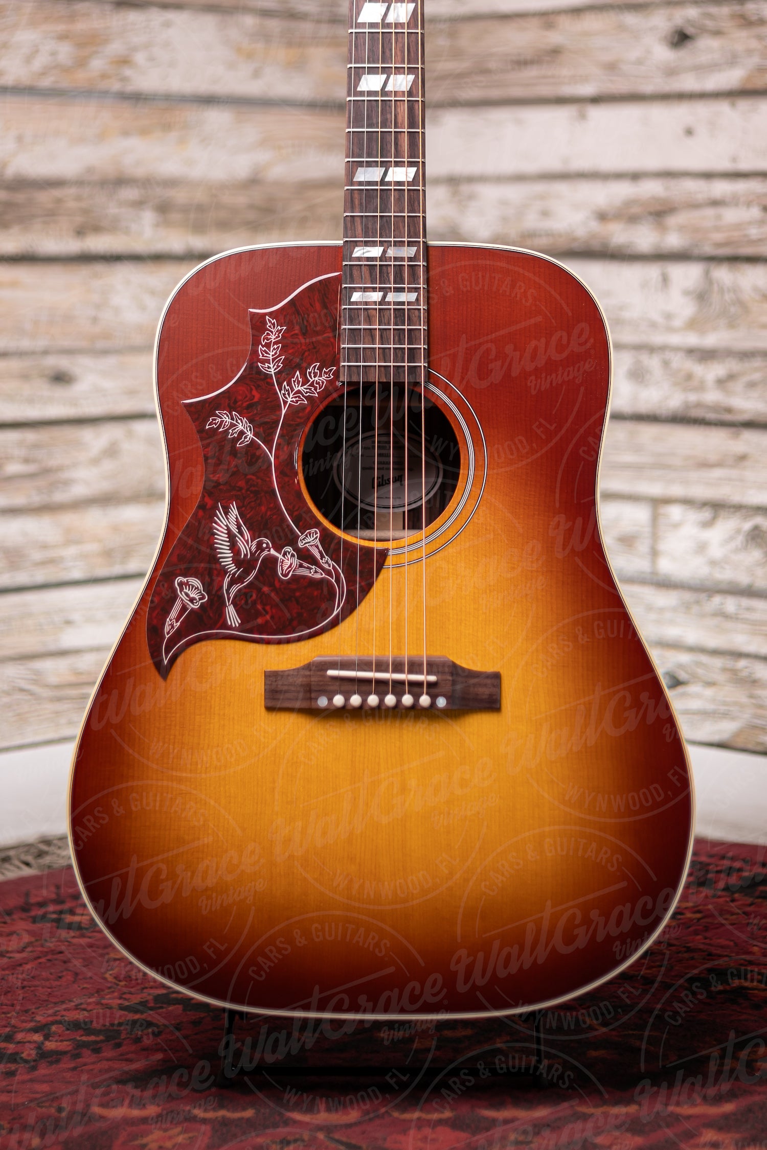 Gibson Hummingbird Studio Rosewood Acoustic Guitar - Satin Rosewood Bust
