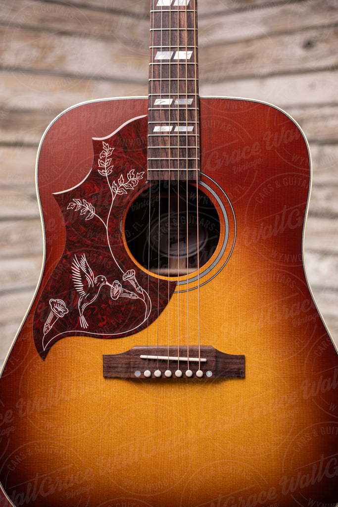 Gibson Hummingbird Studio Rosewood Acoustic Guitar - Satin Rosewood Bust
