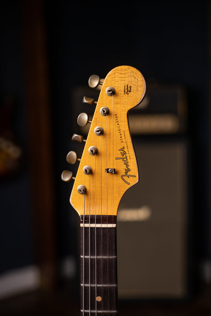 Fender Custom Shop 1960 Stratocaster Heavy Relic Electric Guitar - Aged Olympic White over 3-Color Sunburst