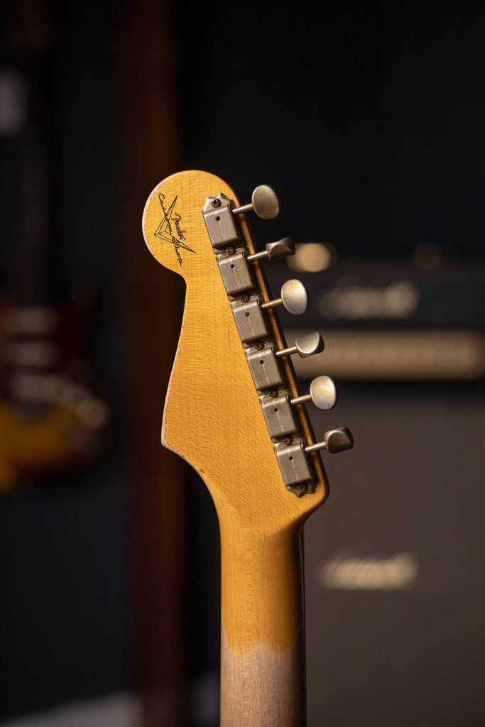 Fender Custom Shop 1960 Stratocaster Heavy Relic Electric Guitar - Aged Olympic White over 3-Color Sunburst