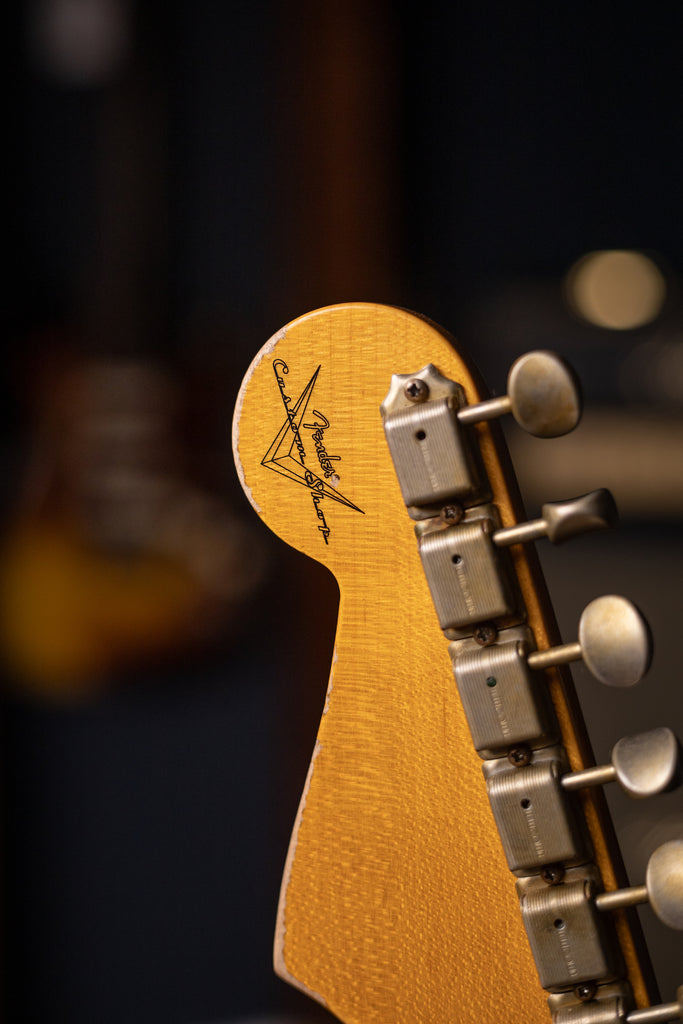 Fender Custom Shop 1960 Stratocaster Heavy Relic Electric Guitar - Aged Olympic White over 3-Color Sunburst