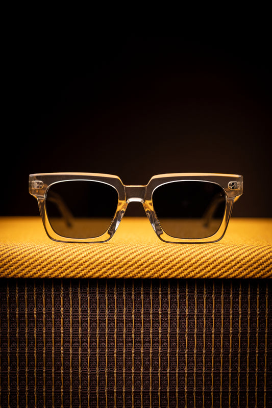 Johann Wolff Sunglasses - Anna in Chapagne w/ Blue Polarized Lenses