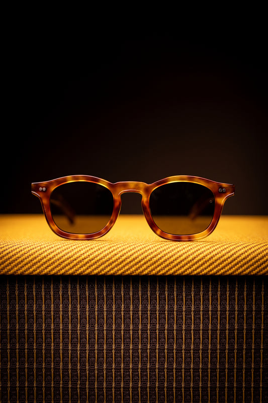 Johann Wolff Sunglasses - Carousel in Vintage Tortoise w/ Green Lenses