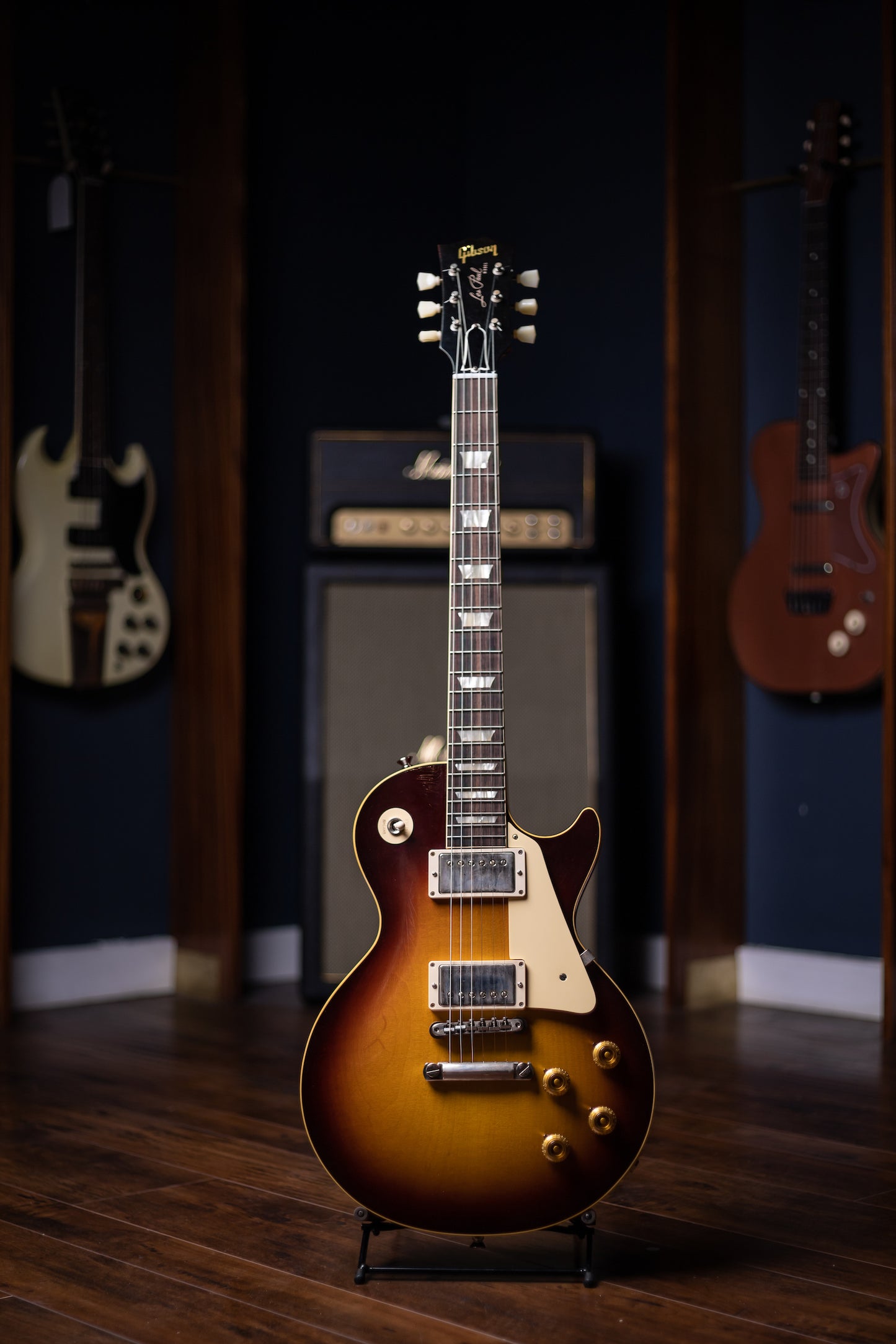 2022 Gibson Custom Shop Sergio Vallin Owned and Stage Used Les Paul Standard Reissue 1958 Murphy Lab Ultra Light Aged Electric Guitar- Bourbon Burst