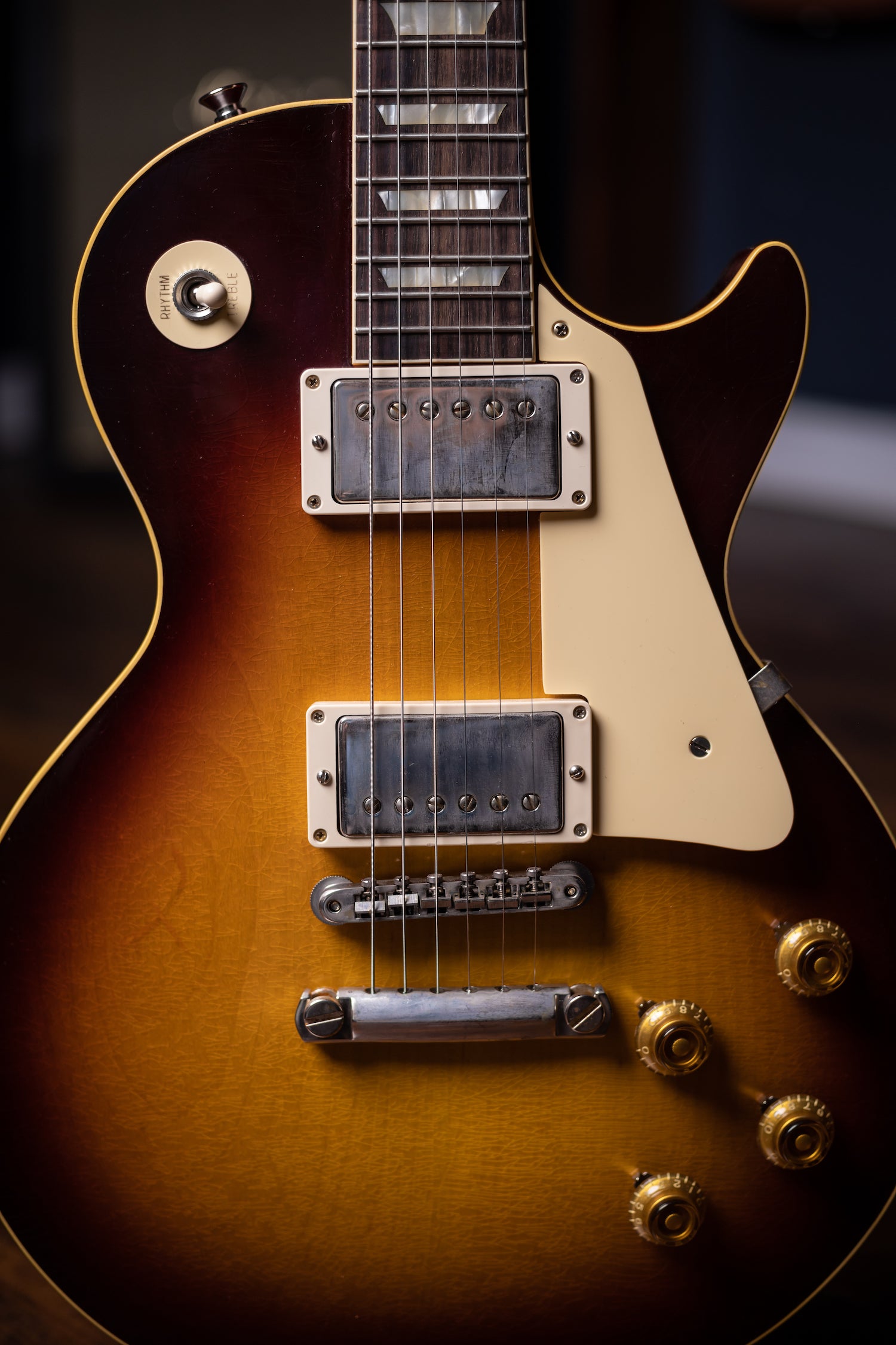 2022 Gibson Custom Shop Sergio Vallin Owned and Stage Used Les Paul Standard Reissue 1958 Murphy Lab Ultra Light Aged Electric Guitar- Bourbon Burst