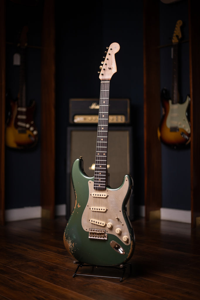 Fender Custom Shop Limited Edition '59 Stratocaster Heavy Relic Electric Guitar - Aged Sherwood Green Metallic