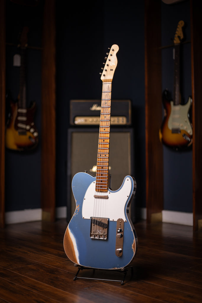 Fender Custom Shop 1965 Telecaster Custom Heavy Relic Electric Guitar - Aged Lake Placid Blue