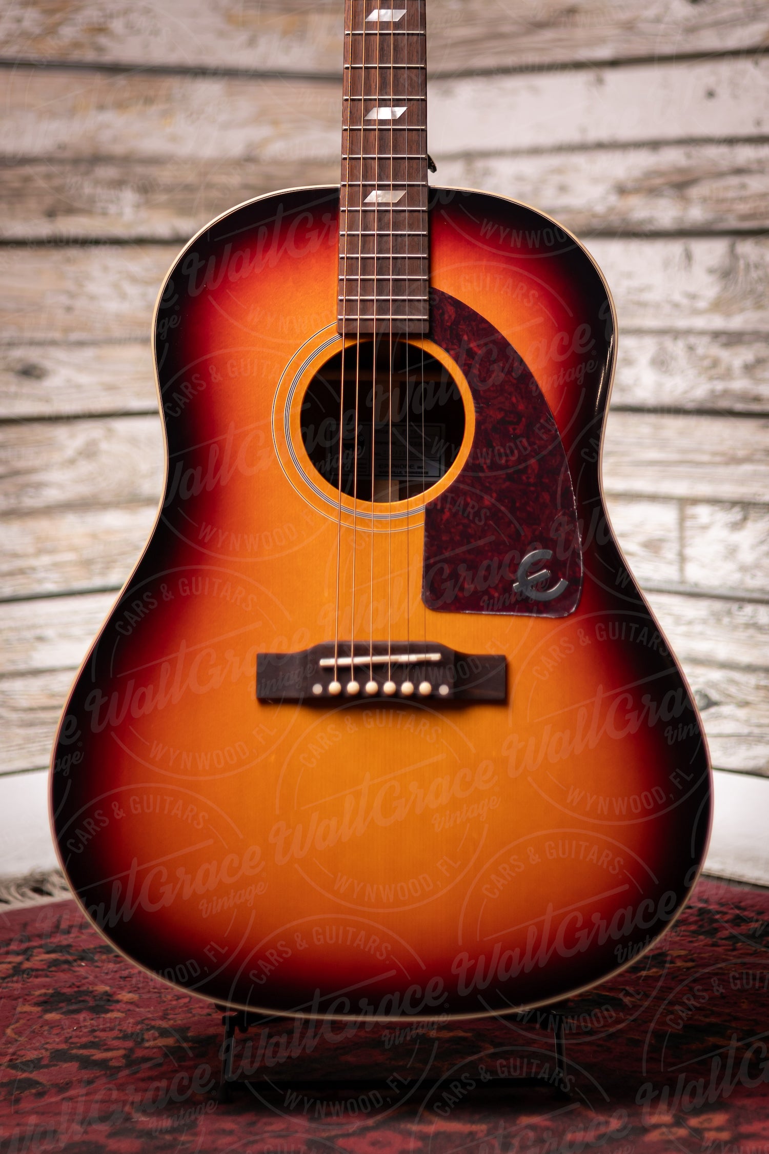 Epiphone Masterbilt Texan Acoustic-Electric Guitar - Faded Cherry Aged