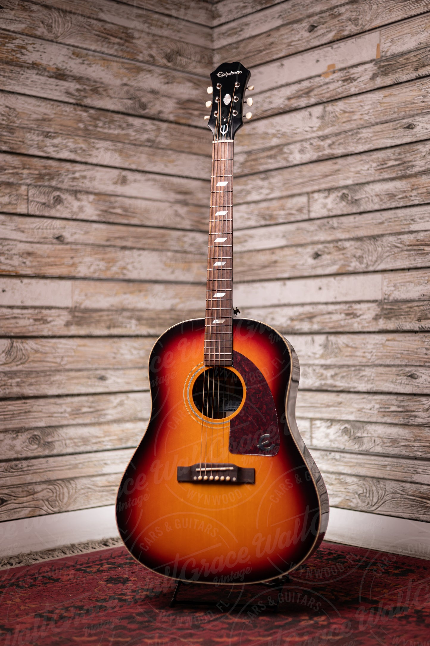 Epiphone Masterbilt Texan Acoustic-Electric Guitar - Faded Cherry Aged