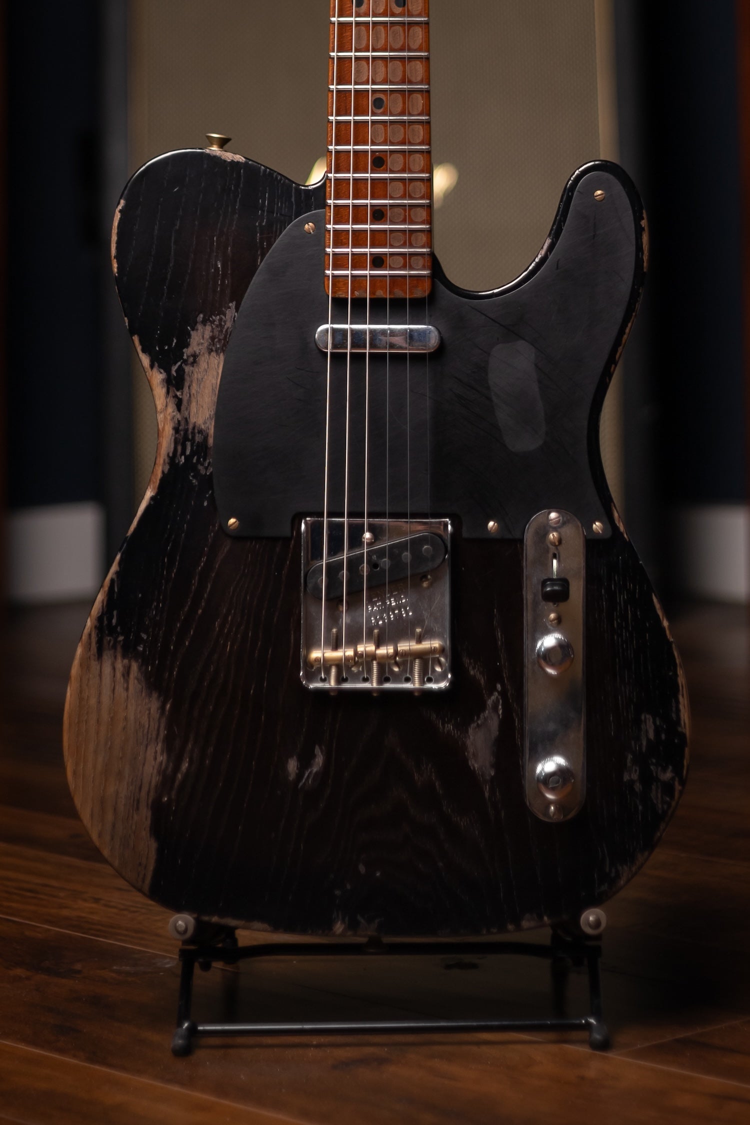 Fender Limited Edition Roasted Reverse '50s Telecaster Heavy Relic, 1-Piece Roasted Quartersawn Maple Neck Electric Guitar - Ebony Transparent (Copy)