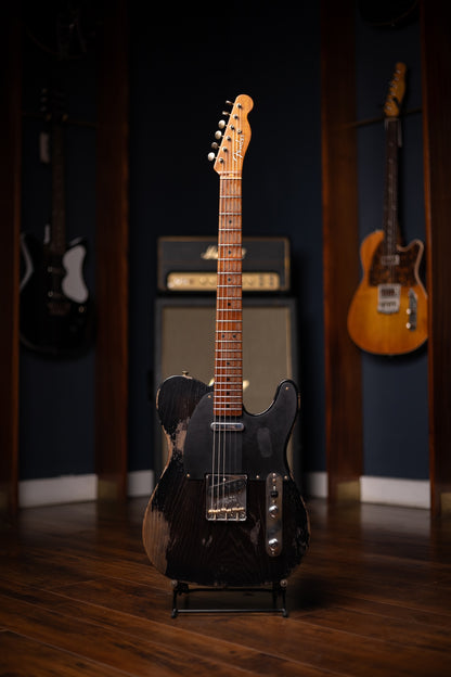Fender Limited Edition Roasted Reverse '50s Telecaster Heavy Relic, 1-Piece Roasted Quartersawn Maple Neck Electric Guitar - Ebony Transparent (Copy)