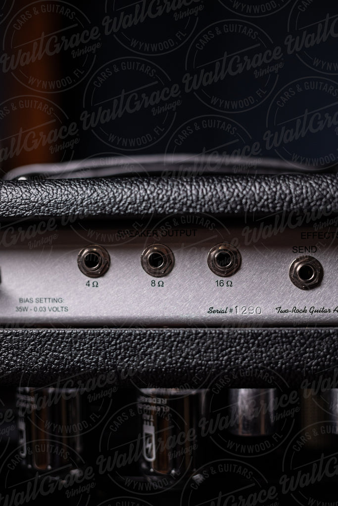 IN STOCK! Two-Rock Studio Signature 35 Watt Tube Head and 12-65B 1x12 Extension Cabinet - Black Levant, Aged British Style Black & Tan Grill, White Piping, Silver Knobs