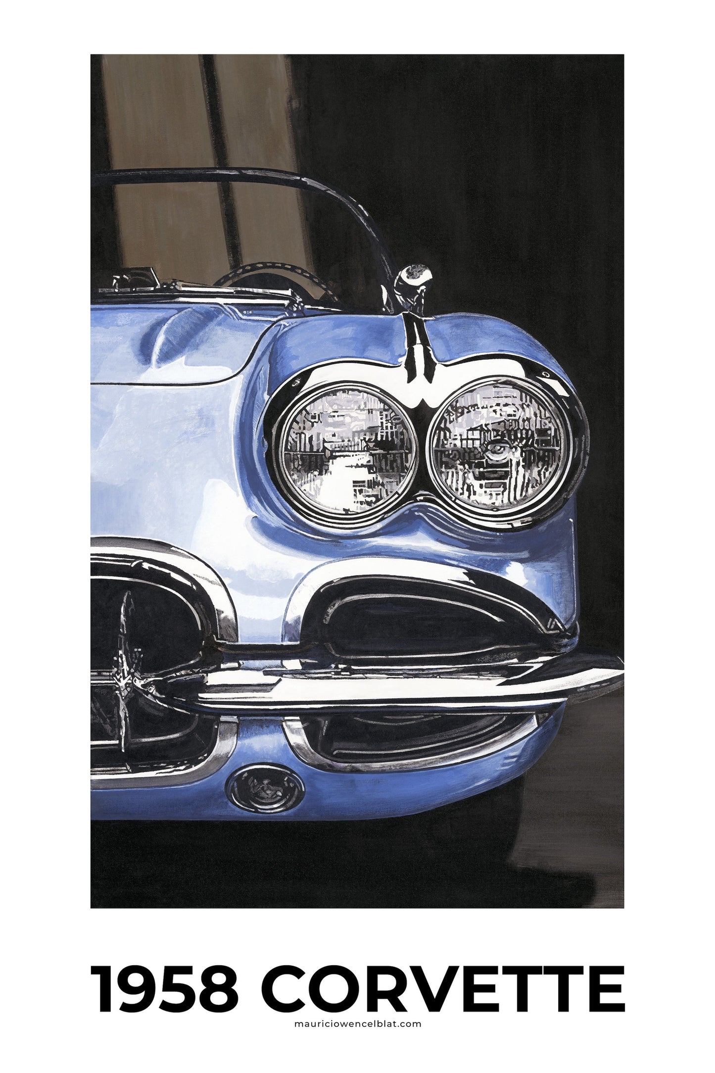 Mauricio Wencelblat 1958 Corvette - 38" X 29" Print