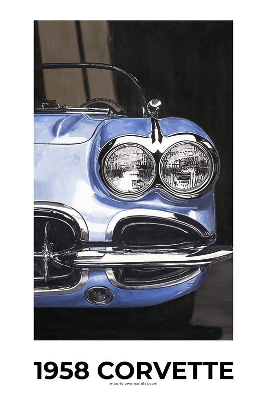 Mauricio Wencelblat 1958 Corvette - 38" X 29" Print