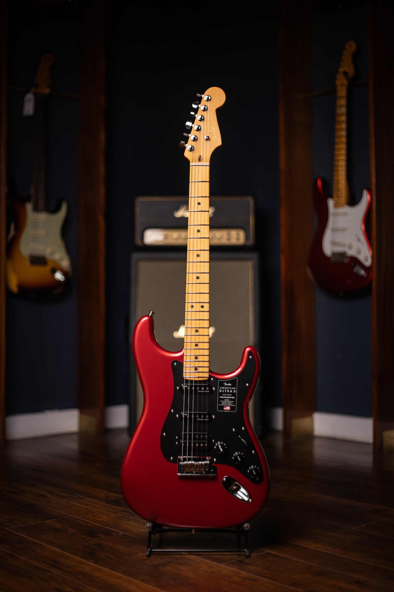 Fender American Ultra II Stratocaster HSS Guitar Sinister Red Walt fender-american-ultra-ii-stratocaster-hss-guitar-sinister-red-walt