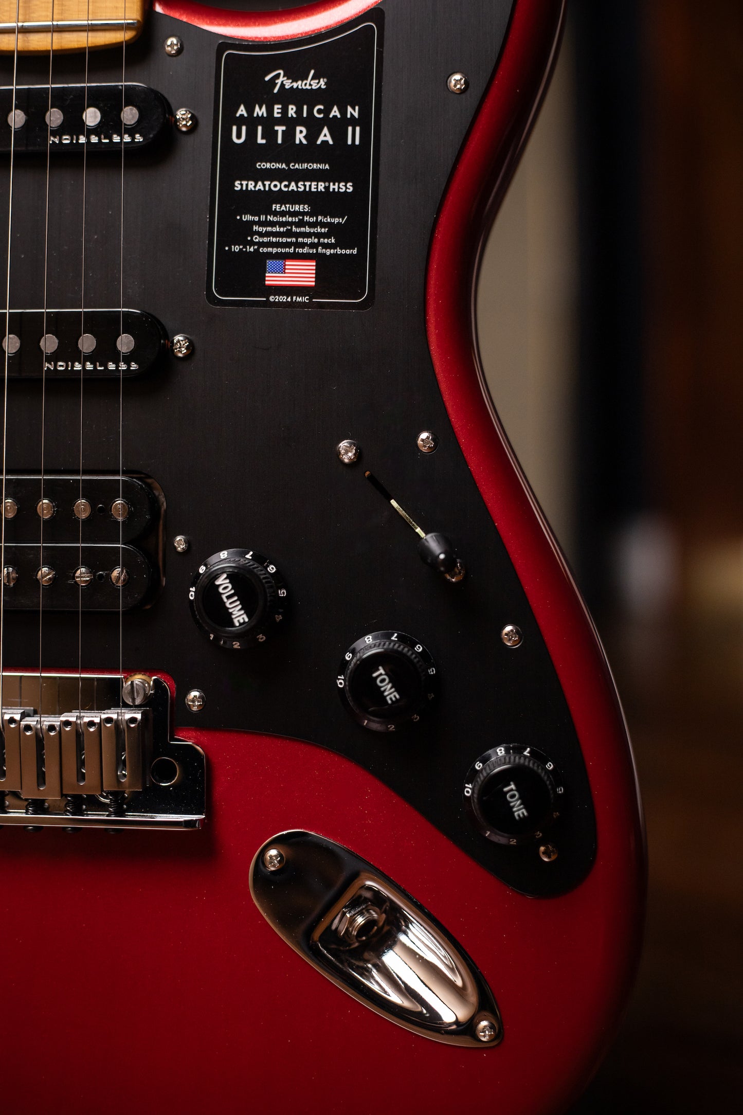 Fender American Ultra II Stratocaster HSS Electric Guitar - Sinister Red