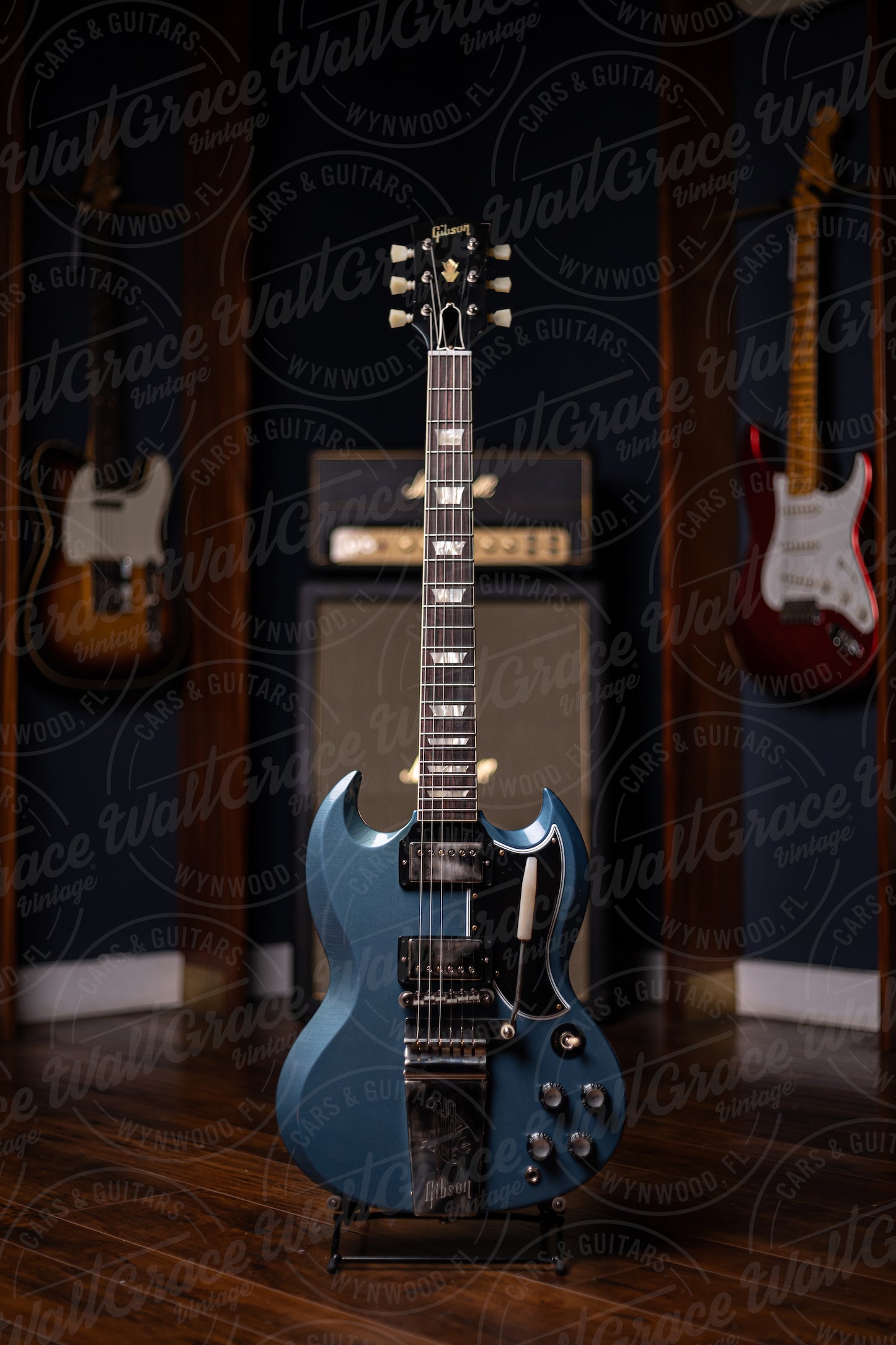 Gibson Custom Shop Murphy Lab 1964 SG Standard Reissue W/ Maestro Light Aged Electric Guitar - Antique Pelham Blue