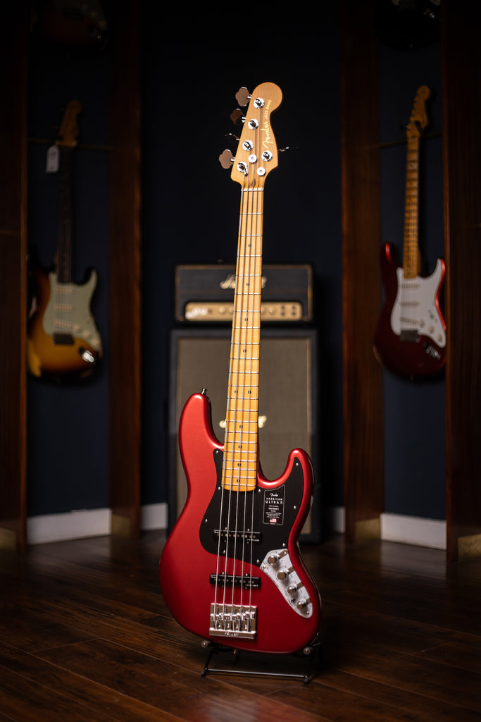 Fender American Ultra II Jazz Bass V Guitar - Sinister Red