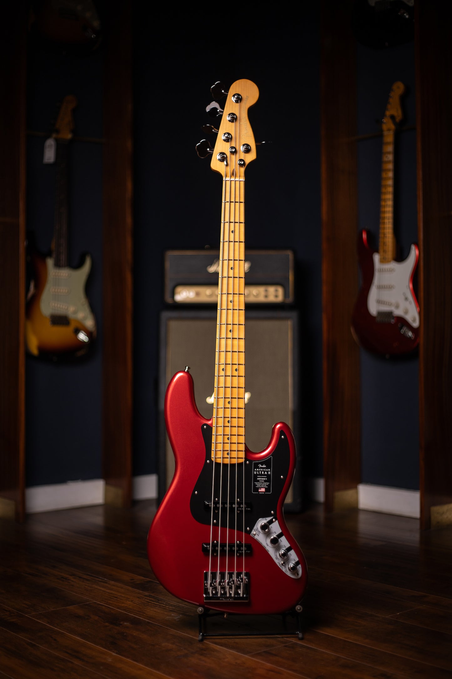 Fender American Ultra II Jazz Bass V Guitar - Sinister Red