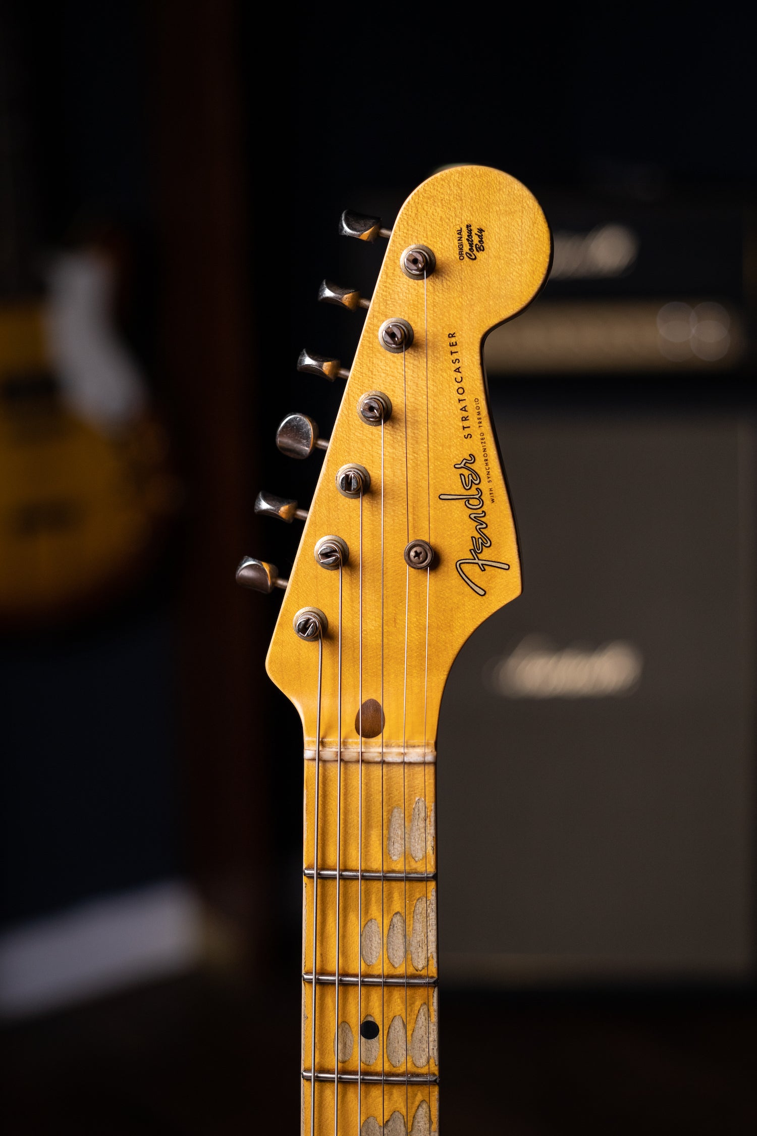 2022 Fender Custom Shop Wildwood Custom 1955 Stratocaster Relic Electric Guitar - Aged Black