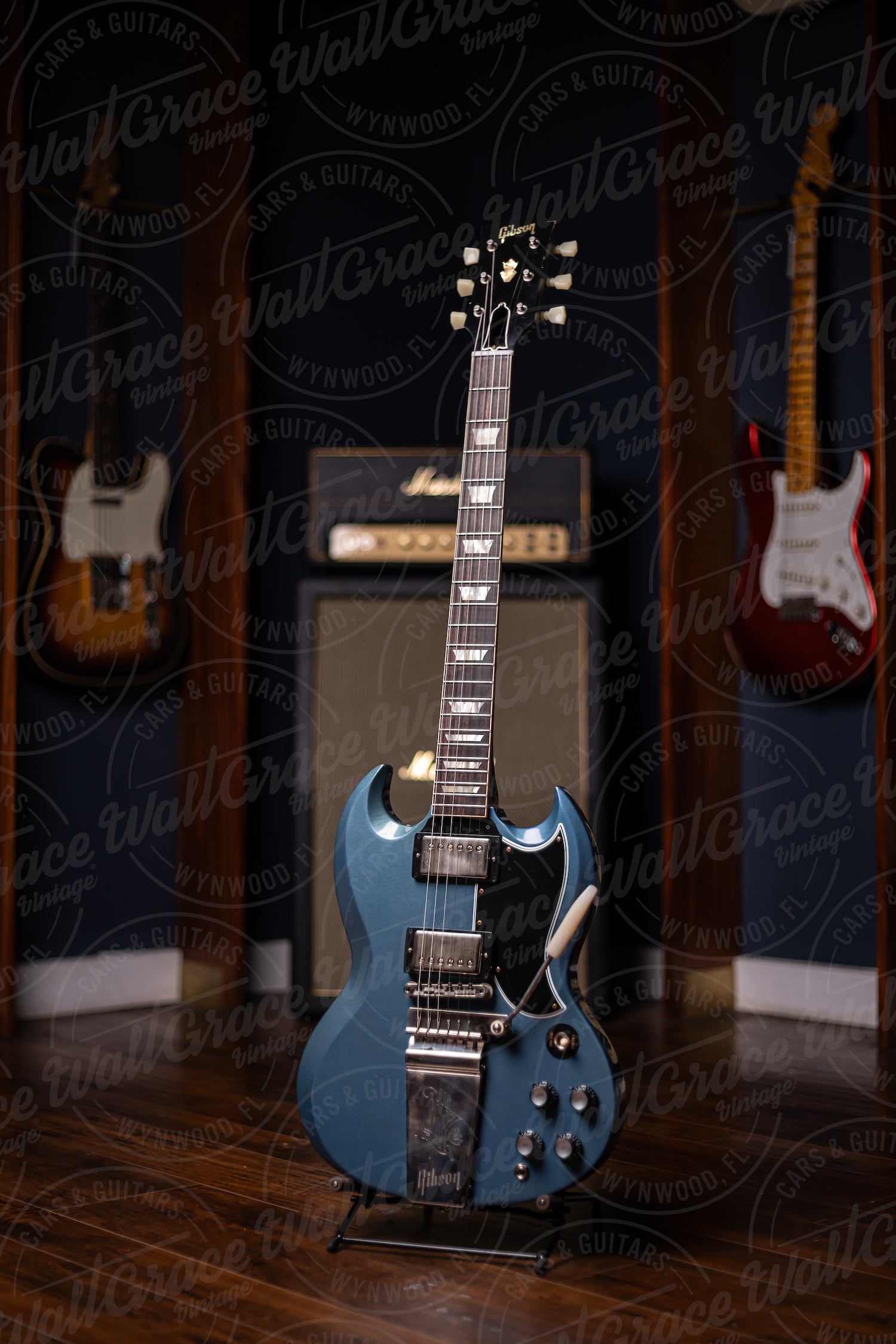 Gibson Custom Shop Murphy Lab 1964 SG Standard Reissue W/ Maestro Light Aged Electric Guitar - Antique Pelham Blue