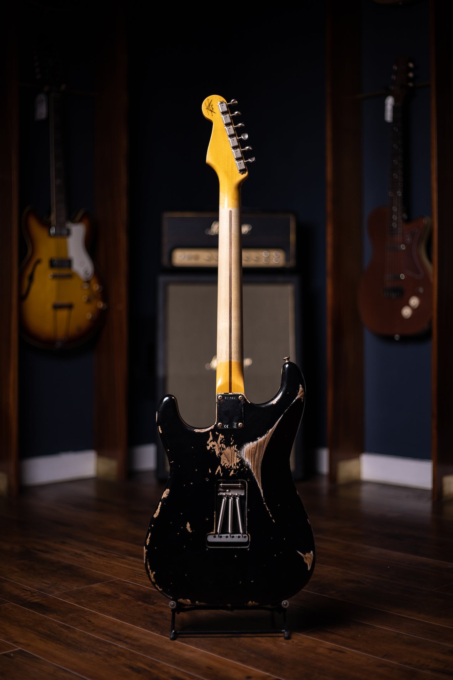 2022 Fender Custom Shop Wildwood Custom 1955 Stratocaster Relic Electric Guitar - Aged Black