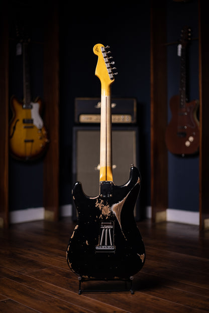 2022 Fender Custom Shop Wildwood Custom 1955 Stratocaster Relic Electric Guitar - Aged Black