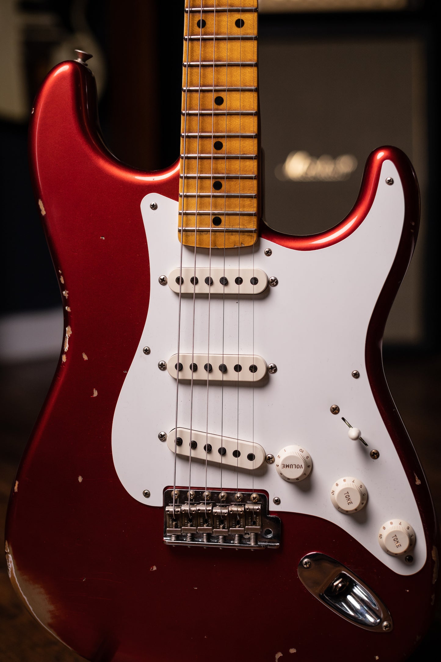 Used 2023 Fender Custom Shop '58 Stratocaster Relic Electric Guitar - Faded Aged Candy Apple Red