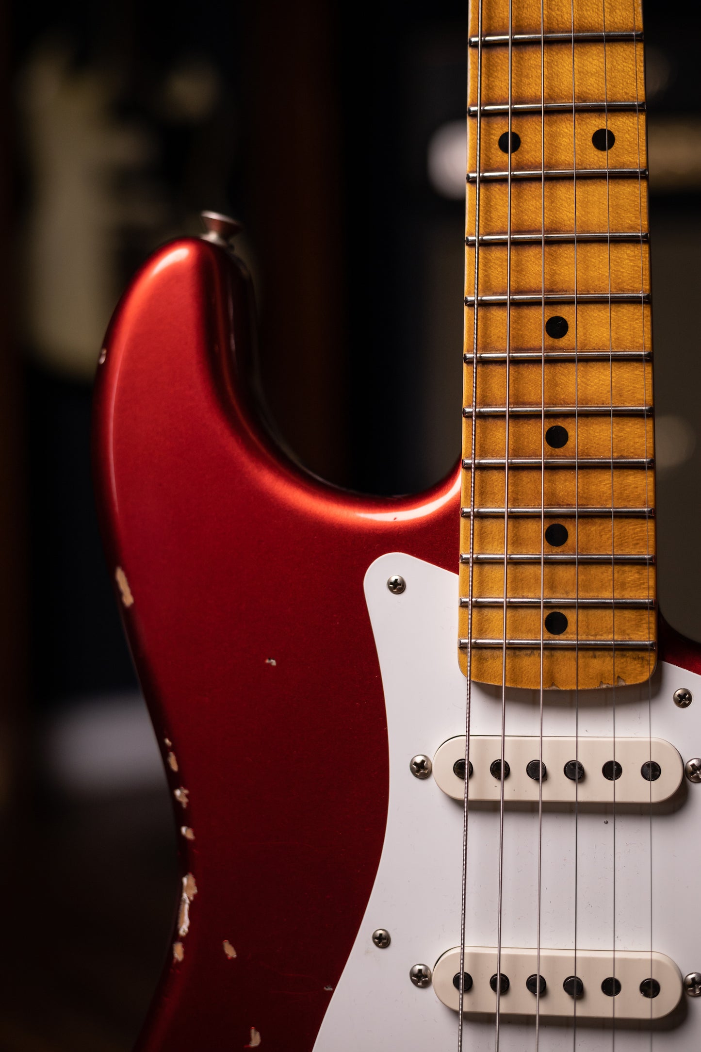 Used 2023 Fender Custom Shop '58 Stratocaster Relic Electric Guitar - Faded Aged Candy Apple Red
