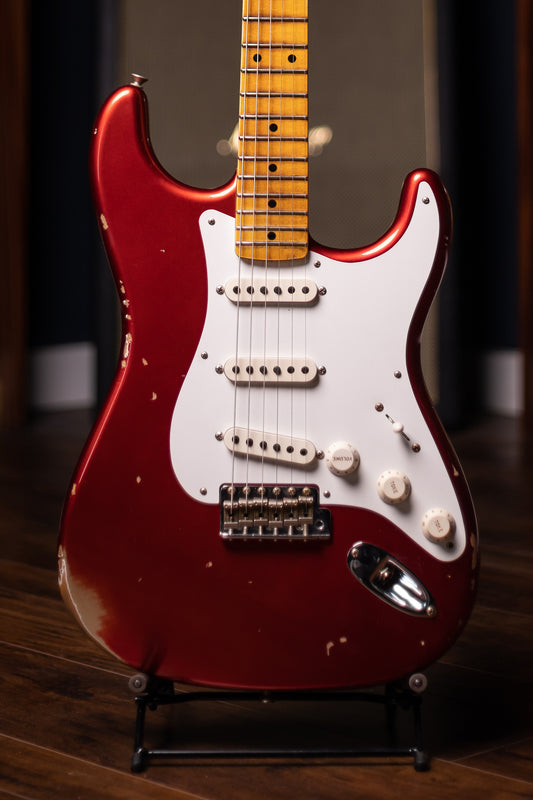 Used 2023 Fender Custom Shop '58 Stratocaster Relic Electric Guitar - Faded Aged Candy Apple Red