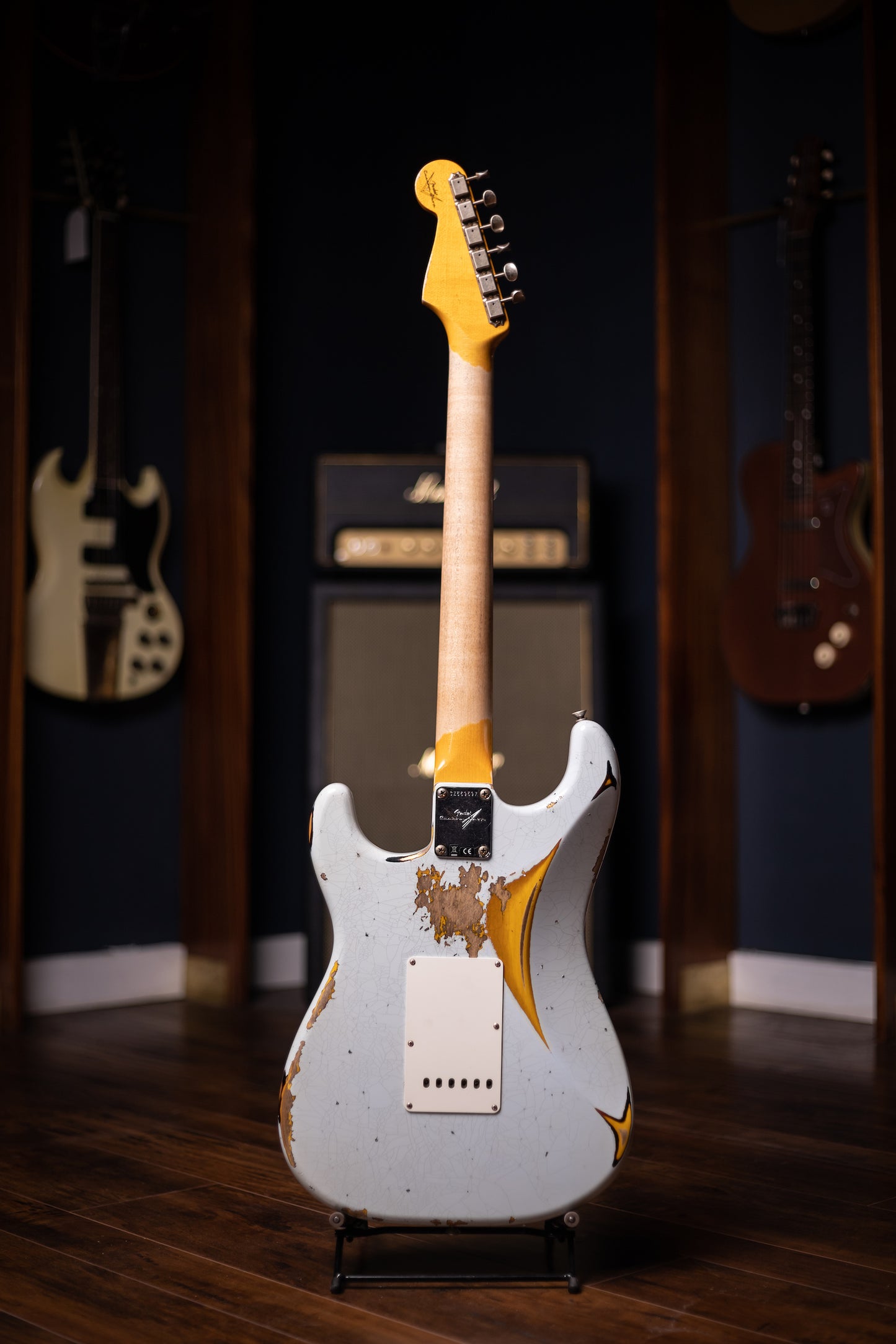 Fender Custom Shop '61 Stratocaster Heavy Relic Electric Guitar - Super Faded Aged Sonic Blue over 3-Color Sunburst