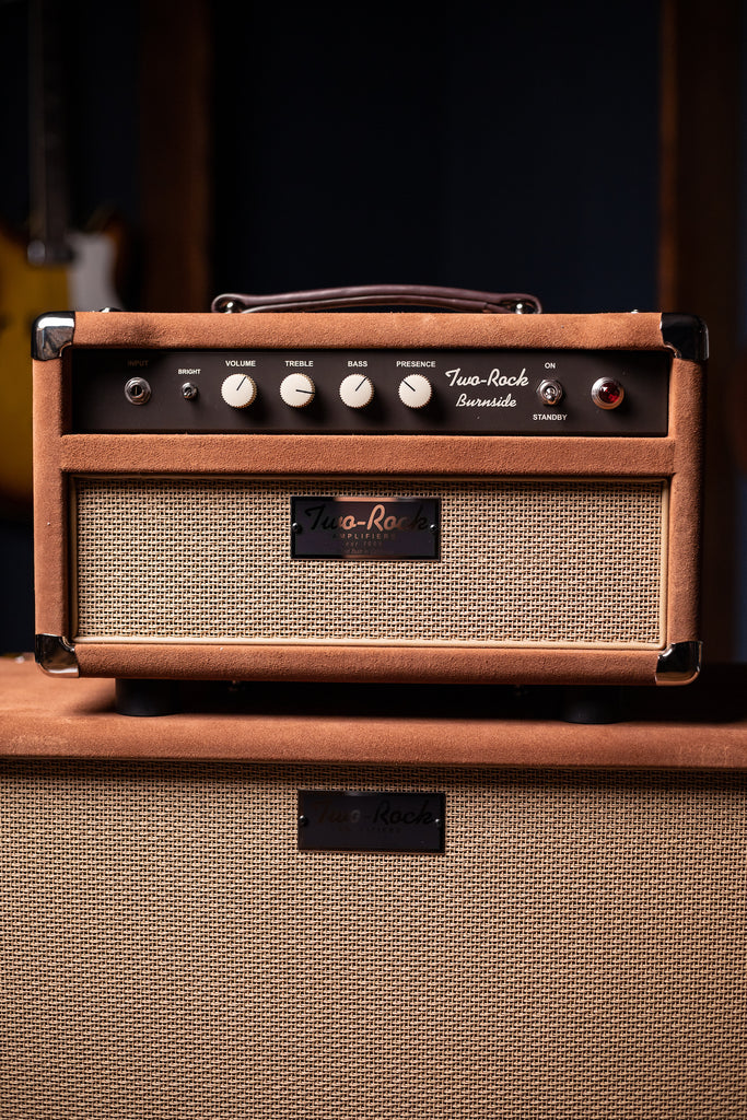 IN STOCK! - Two-Rock Burnside 28w Tube Head and 1x12" Speaker Cabinet - Tobacco Suede, Cane Cloth, Buckskin Piping