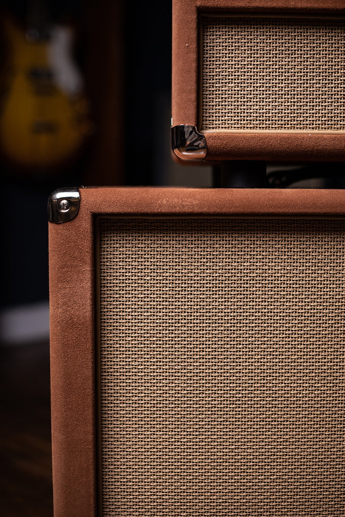IN STOCK! - Two-Rock Burnside 28w Tube Head and 1x12" Speaker Cabinet - Tobacco Suede, Cane Cloth, Buckskin Piping