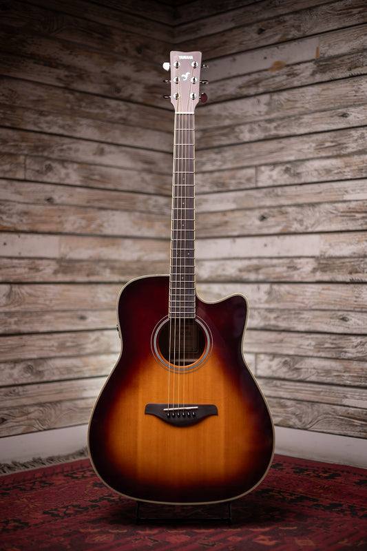 Yamaha FGC-TA TransAcoustic Dreadnought Acoustic-Electric Guitar - Brown Sunburst