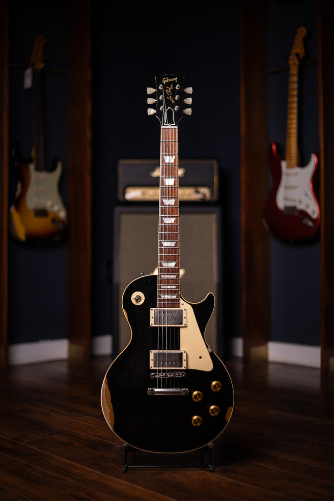 2017 Gibson Custom Shop 1957 Les Paul Standard Aged Reissue "Painted Over Series" Electric Guitar - Ebony Over Gold