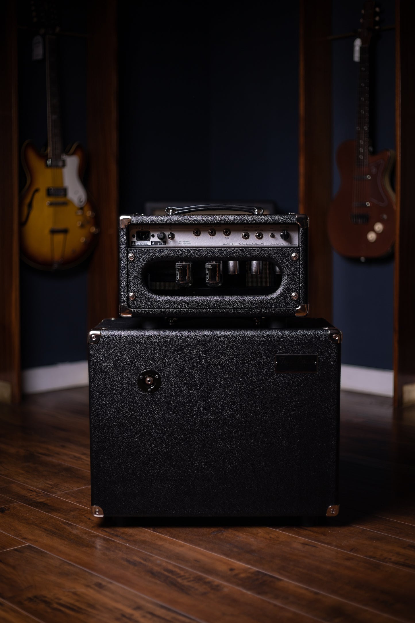 Two-Rock Studio Signature 35 Watt Tube Head and 12-65B 1x12 Extension Cabinet - Black Bronco, Black Silver, Silver Black Matrix Cloth, Silver Knobs, Black Pipping