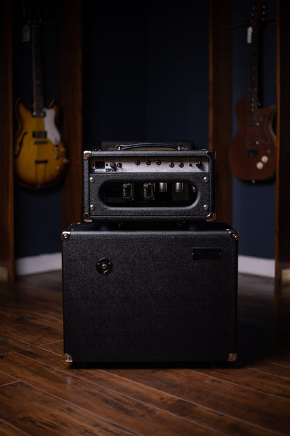 Two-Rock Studio Signature 35 Watt Tube Head and 12-65B 1x12 Extension Cabinet - Black Bronco, Black Silver, Silver Black Matrix Cloth, Silver Knobs, Black Pipping