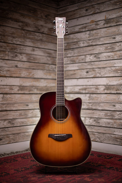 Yamaha FGC-TA TransAcoustic Dreadnought Acoustic-Electric Guitar - Brown Sunburst