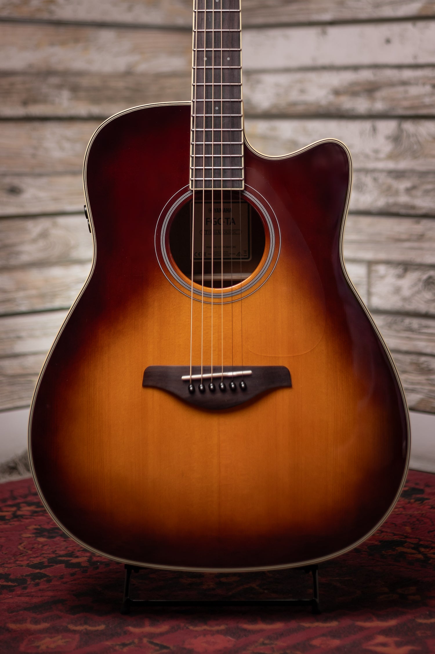 Yamaha FGC-TA TransAcoustic Dreadnought Acoustic-Electric Guitar - Brown Sunburst