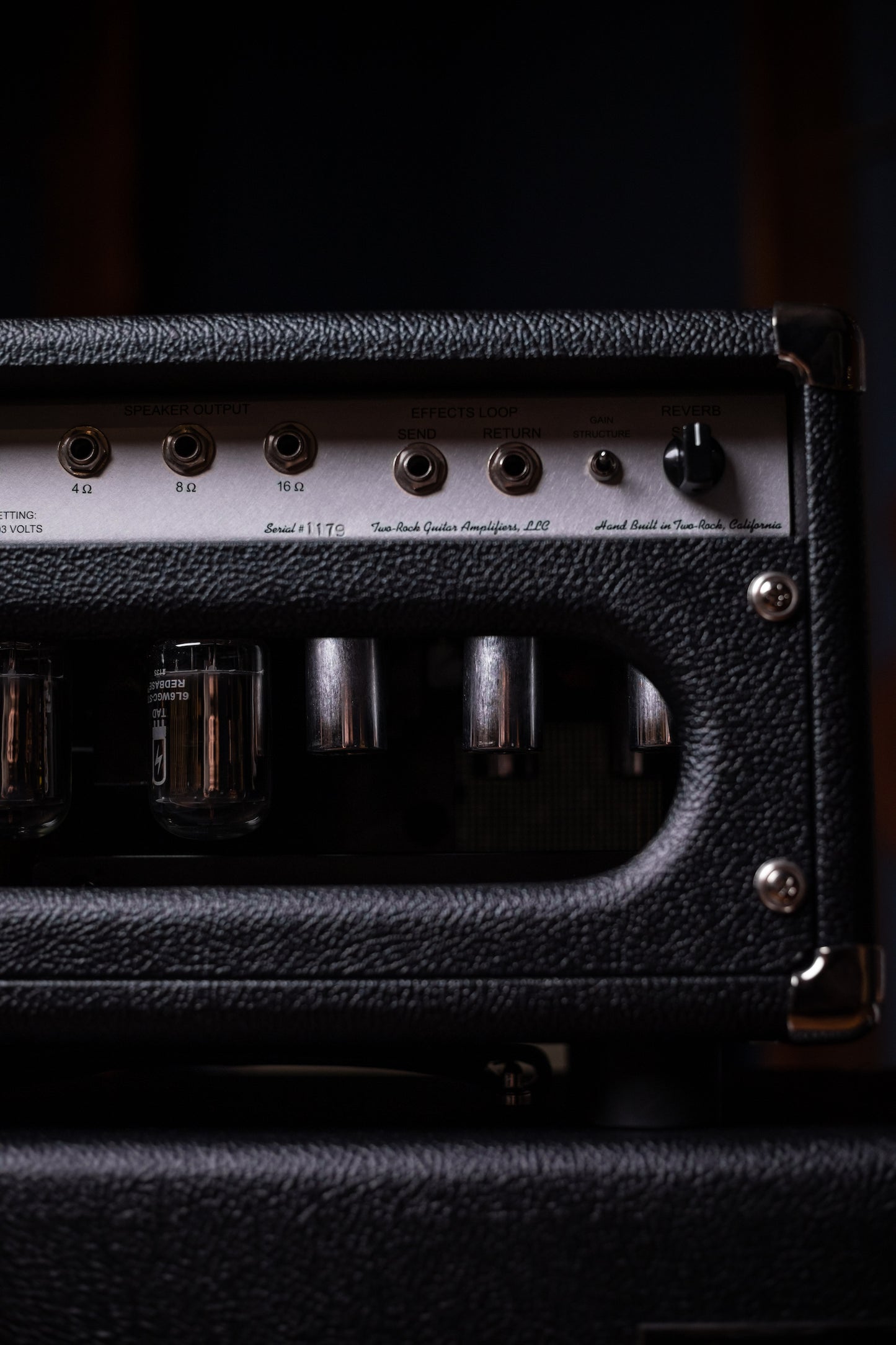 Two-Rock Studio Signature 35 Watt Tube Head and 12-65B 1x12 Extension Cabinet - Black Bronco, Black Silver, Silver Black Matrix Cloth, Silver Knobs, Black Pipping