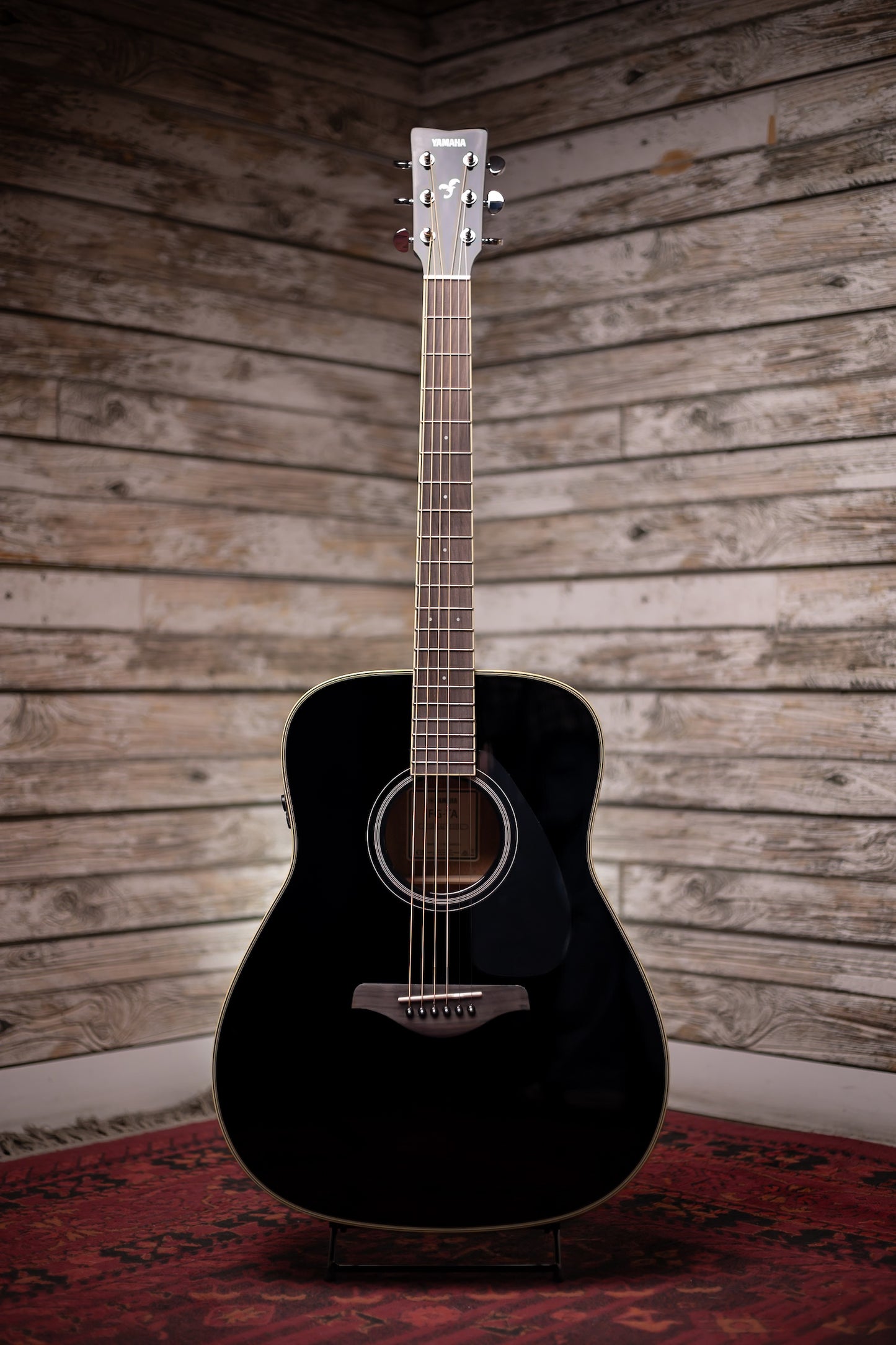 Yamaha FG-TA TransAcoustic Dreadnought Guitar - Black