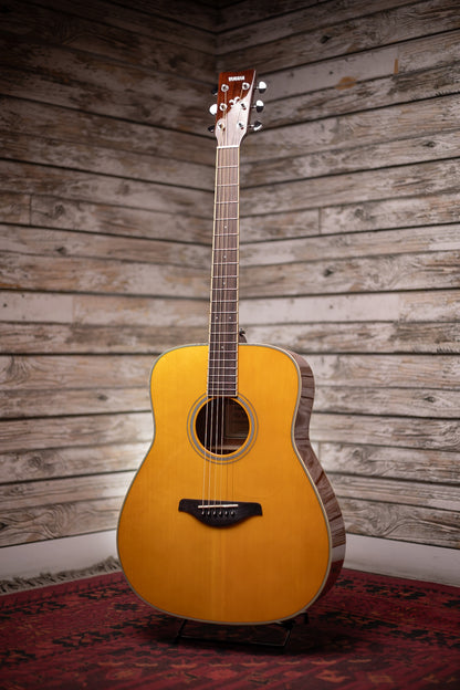 Yamaha FG-TA TransAcoustic Acoustic-Electric Dreadnought Guitar - Vintage Tint