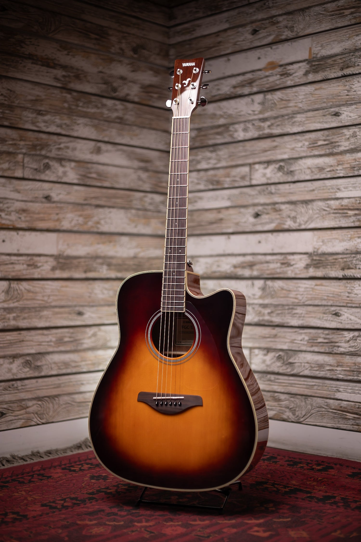 Yamaha FGC-TA TransAcoustic Dreadnought Acoustic-Electric Guitar - Brown Sunburst