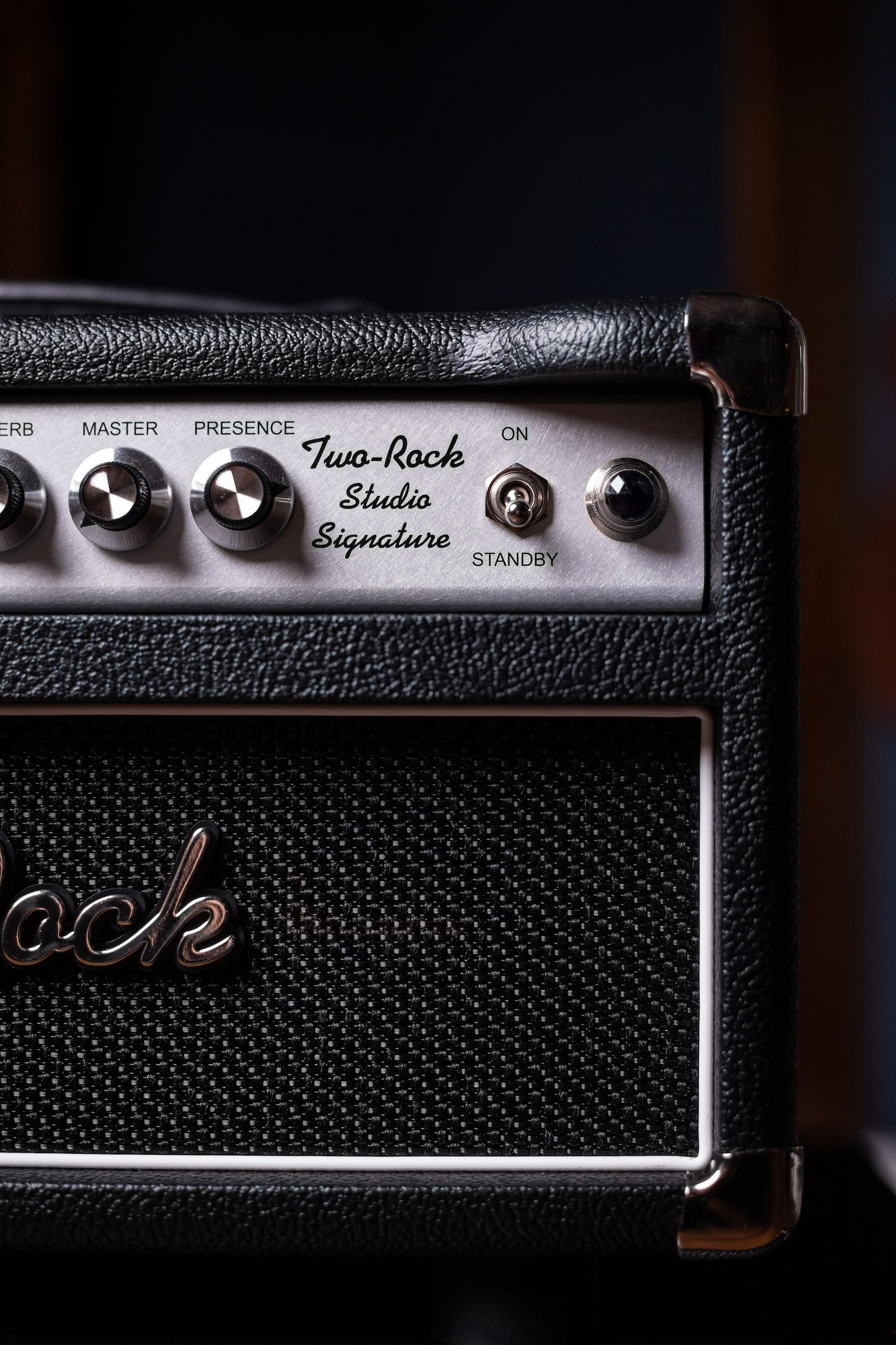 Two-Rock Studio Signature 35 Watt Tube Head and 12-65B 1x12 Extension Cabinet - Black Bronco, Black Silver, Silver Black Matrix Cloth, Silver Knobs, Black Pipping