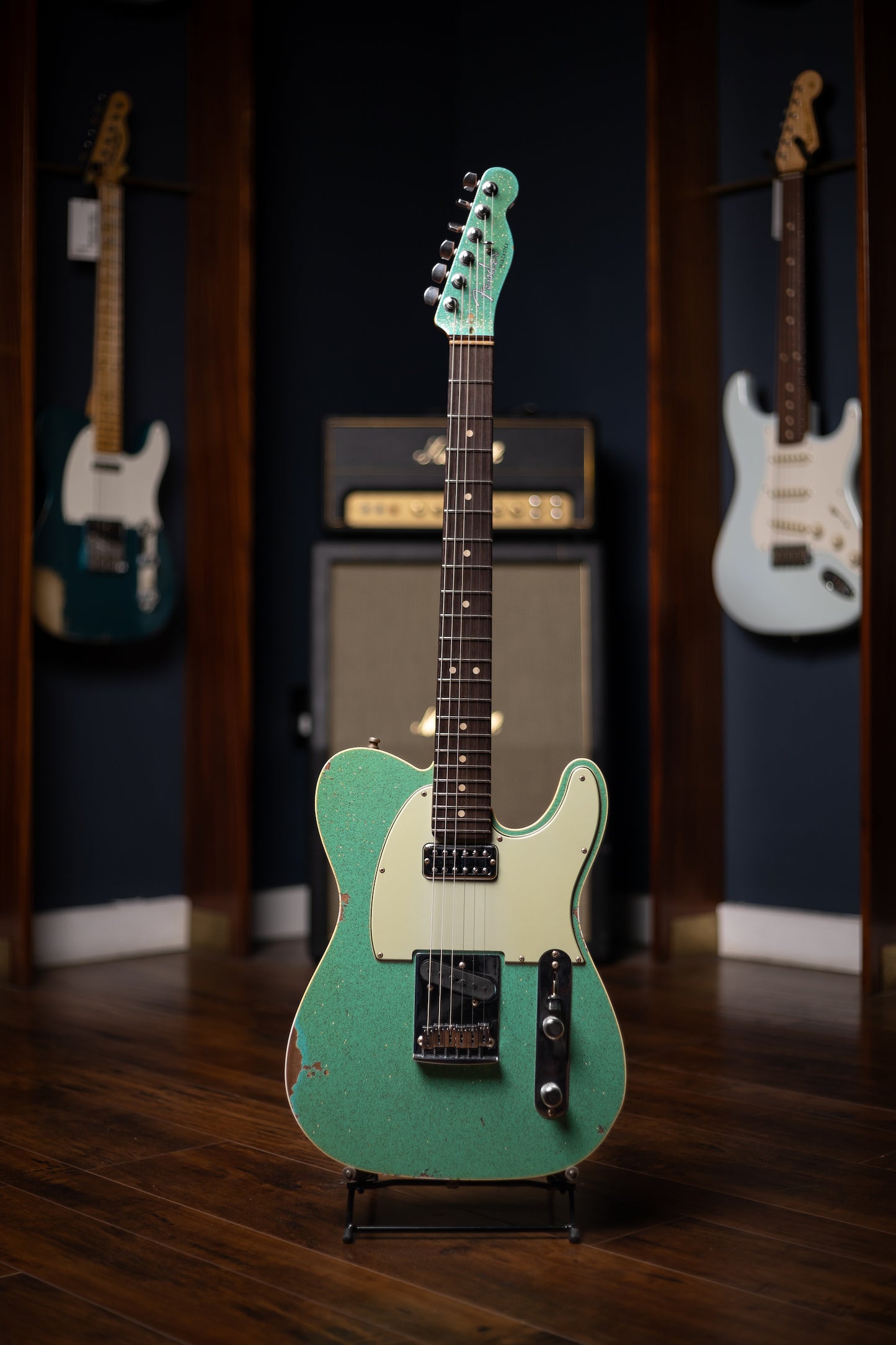 Fender Custom Shop Dual Stack HS Telecaster Relic Electric Guitar - Sea Foam Sparkle